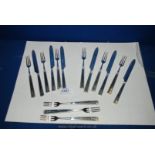 A Half Set of Six Art Deco Kington Plate Tea Knives & Forks T/W Three Matched Forks.