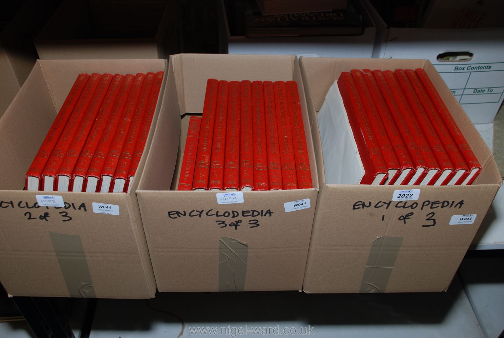 Three boxes of Volumes incl The World of Knowledge Encycopedias