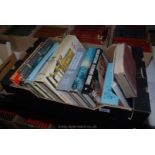 A box of books including DIY, Gardening, Clocks,