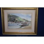 Daniel Greig 1916-2009, Watercolour of Minehead Somerset Boats in Harbour,