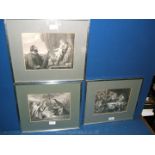 Three framed and mounted Etchings 'St.