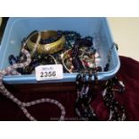 A box of Costume Jewellery including fifteen necklaces, bracelets,