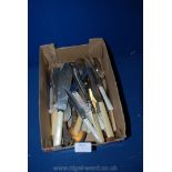 A quantity of cutlery, steak knives, salad servers, etc.