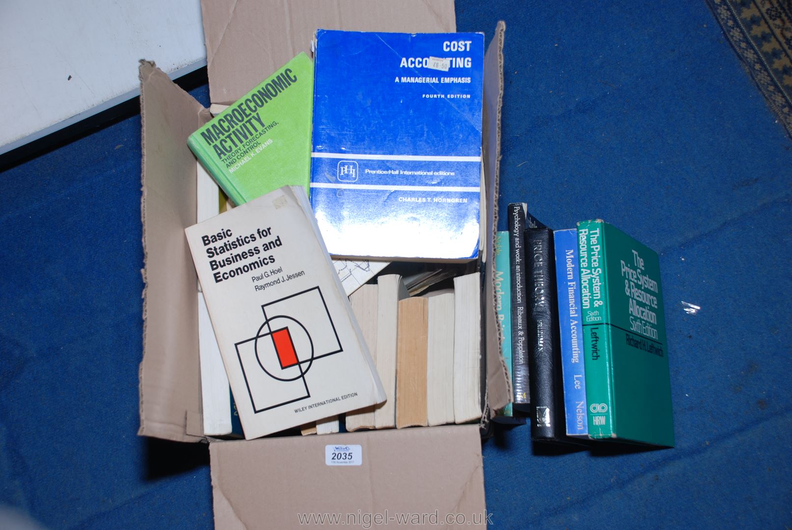 A box of books incl Accounting, Pricing,