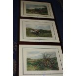 Three coloured Etchings by J.