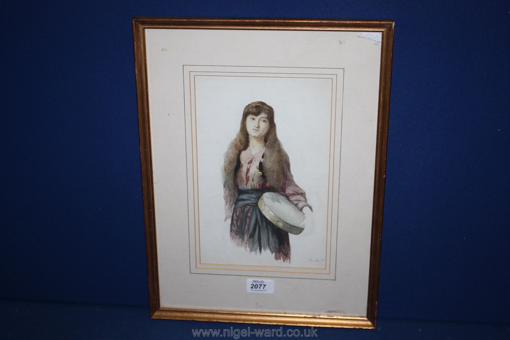 A Portrait of a peasant girl signed A.A.