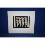 An Art Deco Lithographic Etching of a Chorus Line,