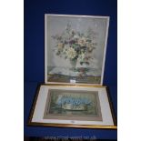 A pair of framed Floral Prints 'Gentianes Bleues' by E.