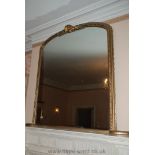 A large gilt Overmantle Mirror, 5' 3" x 4' 4" approx.