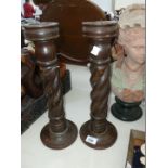 A pair of half-twisted Candlesticks,