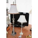 A tall, decorative modern Table Lamp with fleur-de-lys finish, 36" tall.