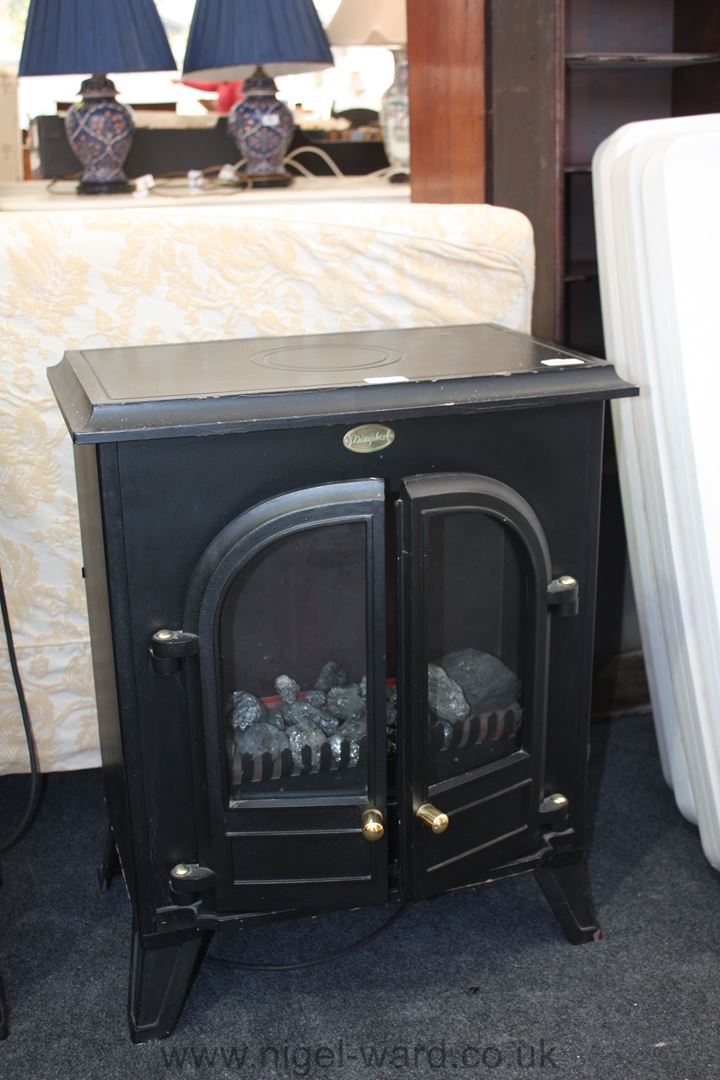 An electric Dimplex effect Fire (woodburner style).