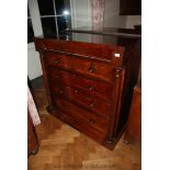 A Victorian Mahogany Chest of two short over three long Drawers,