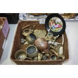 A quantity of miniature brass animals, cauldrons, etc.