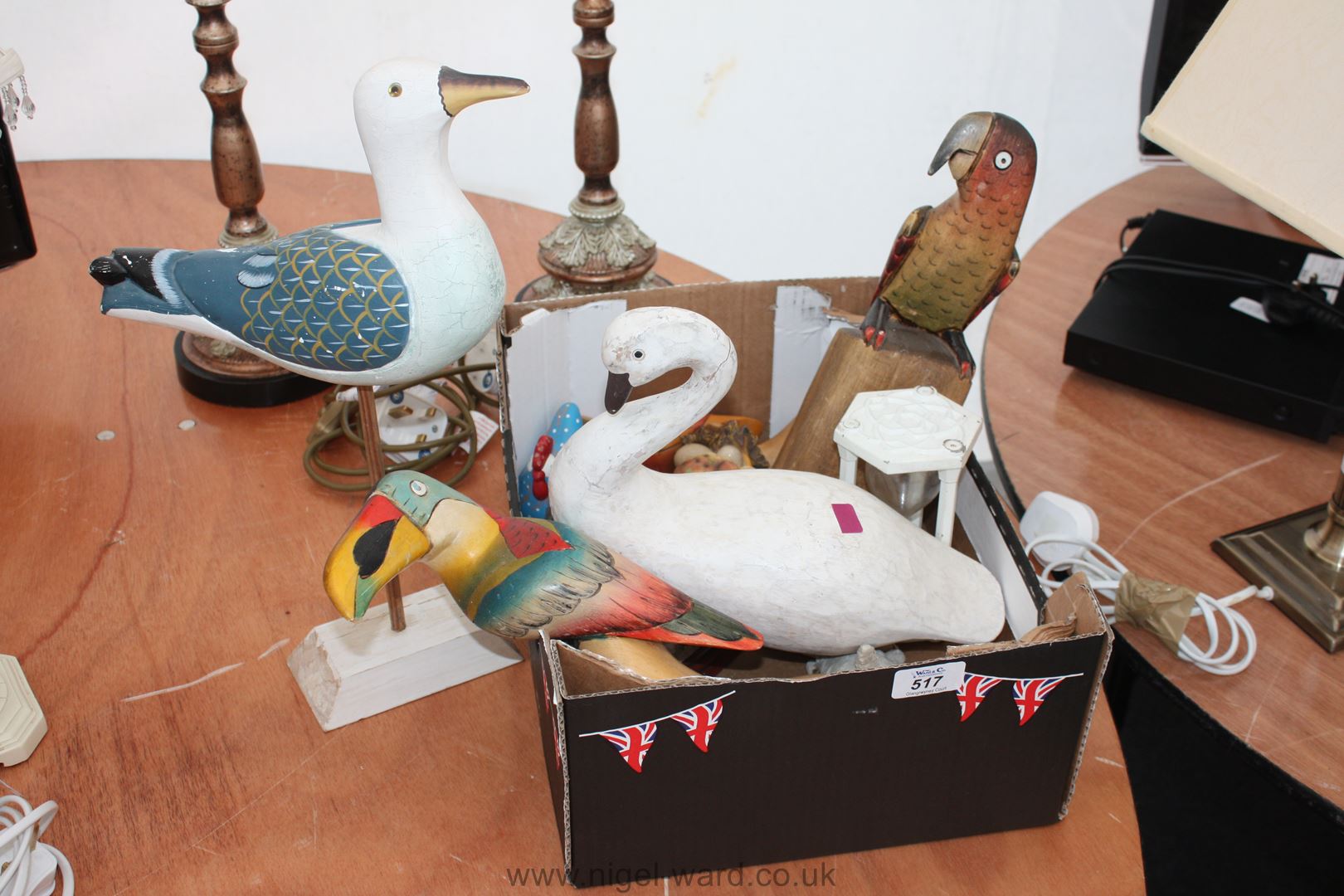 A quantity of wooden items including Seagull, etc.