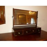 A Georgian Mahogany Swing rectangular Mirror with four drawers, 28" wide (some inlay missing).