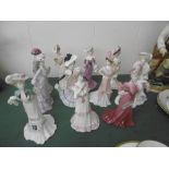 QTY OF ROYAL DOULTON MINIATURE LADIES AND QTY OF CROWN