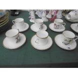 SIX ROYAL WORCESTER CUPS AND SAUCERS