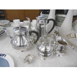 SILVER PLATED TEA AND COFFEE SET,