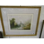 FRAMED WATERCOLOUR RURAL SCENE