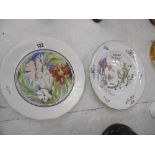 CLARICE CLIFF PLATE AND A MEISSEN STYLE PLATE