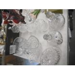 QTY OF CUT CRYSTAL GLASS INC DECANTERS