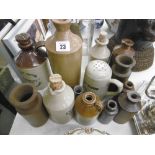 COLLECTION OF STONEWARE, BOTTLES ETC.