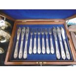 BOXED TWELVE PLACE SILVER PLATED FISH SET