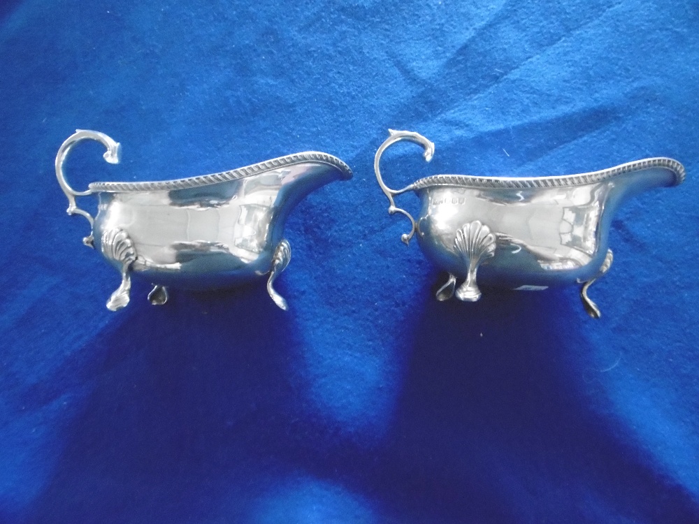 PAIR OF HM SILVER SAUCE BOATS, MONTROSE, SCOTTISH, - Image 2 of 2