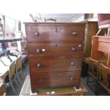 19TH CENTURY MAHOGANY CHEST OF DRAWERS