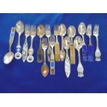 EIGHT PAIRS OF DANISH SILVER MICHELSON SPOONS AND FORKS,