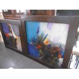 PAIR OF FRAMED ABSTRACT PICTURES