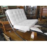 RETRO CHROME AND LEATHER CHAIR,