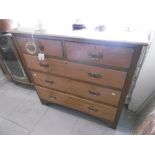 OAK TWO OVER THREE CHEST OF DRAWERS