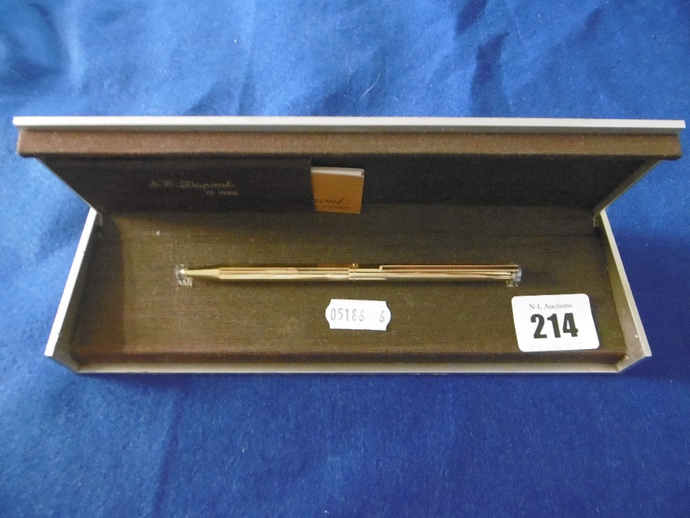 HM SILVER GOLD PLATED DUPONT PEN BOXED,