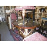 SET OF FOUR CHAIRS WITH CIRCULAR TABLE,