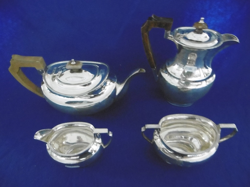 HM SILVER FOUR PIECE TEA SET, NOT MATCHING, - Image 2 of 2