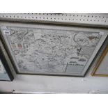 FRAMED MAP OF HERTFORDSHIRE