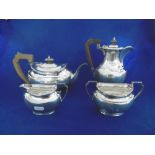 HM SILVER FOUR PIECE TEA SET, NOT MATCHING,