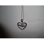 A 925 SILVER BEST FRIEND HEART PENDENT ON CHAIN