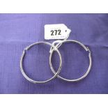 PAIR OF 18ct WHITE GOLD HOOP EARRINGS