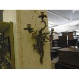 TWO GILT WALL SCONCES