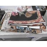 TAPESTRIES; FOUR CUSHION COVERS AND THREE WALL HANGINGS, BY GOBLEYS,