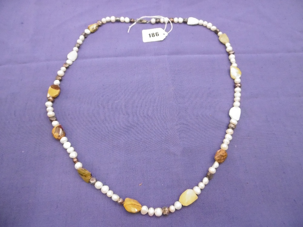 NATURAL STONE NECKLACE WITH SILVER CLASP - Image 2 of 3