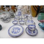 QTY OF BLUE AND WHITE CHINAWARE