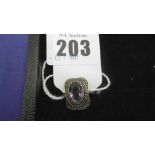 SILVER AND AMETHYST RING