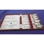 BOXED SILVER TEA SPOONS, HALL MARKED,