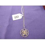 14ct GOLD AND DIAMOND PENDANT/ NECKLACE