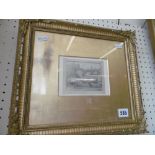 GILT FRAMED PICTURE WRESTLERS YARD