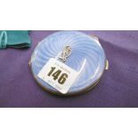 BLUE ENAMEL AND SILVER COMPACT CASE